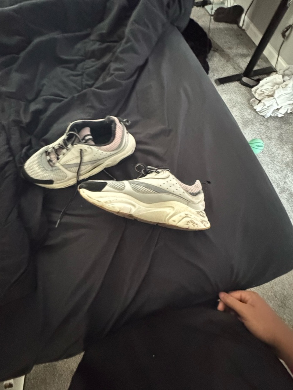 Dior Men's White and Pink Sneakers